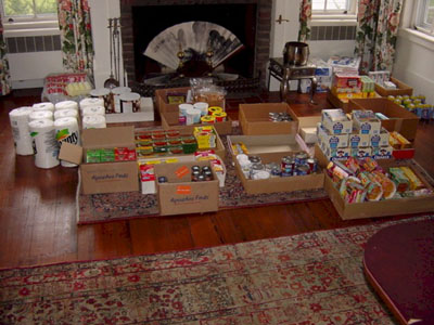 Boxes organized by week